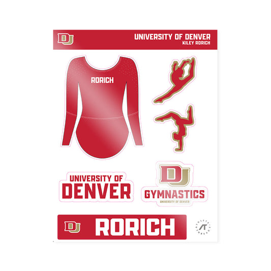 DU - NCAA Women's Gymnastics : Kiley Rorich - Sticker Sheet-0