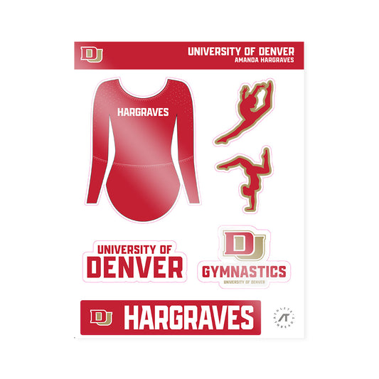 DU - NCAA Women's Gymnastics : Amanda Hargraves - Sticker Sheet-0