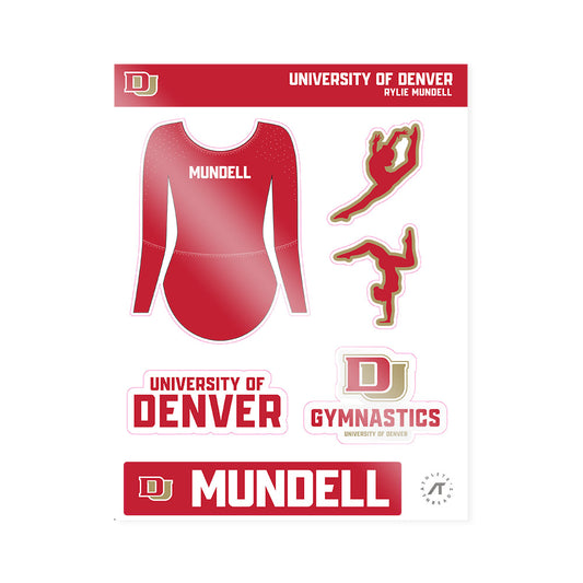 DU - NCAA Women's Gymnastics : Rylie Mundell - Sticker Sheet-0