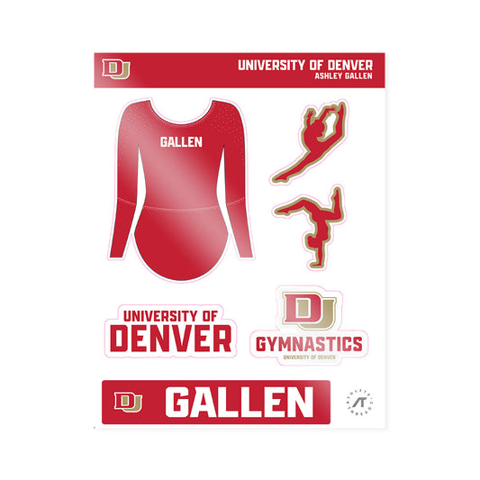 DU - NCAA Women's Gymnastics : Ashley Gallen - Sticker Sheet-0