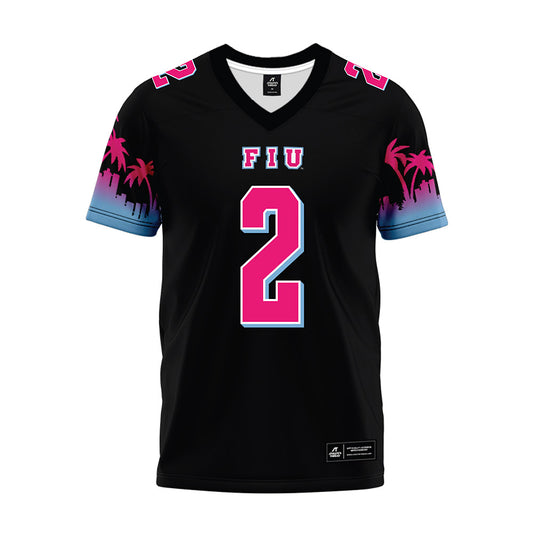 FIU - NCAA Football : Tarvarish Dawson - Vice Black Premium Football Jersey-0