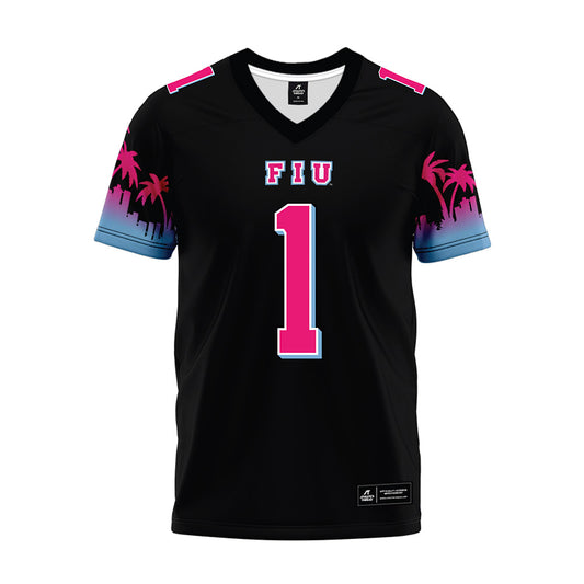 FIU - NCAA Football : Ashton Levells-Mitchell - Vice Black Premium Football Jersey-0