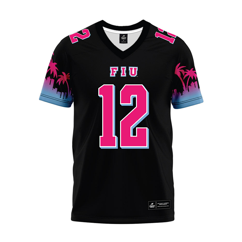 FIU - NCAA Football : Websley Etienne - Vice Black Premium Football Jersey-0
