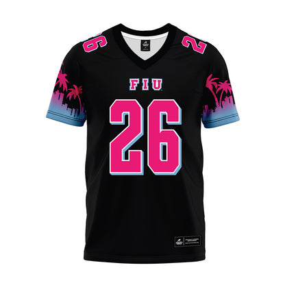 FIU - NCAA Football : Victor Evans III - Vice Black Premium Football Jersey-0