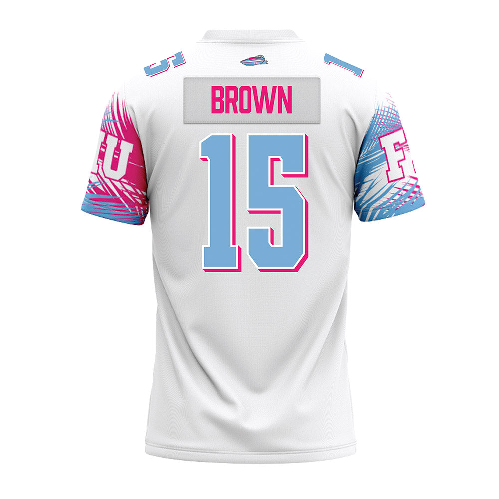FIU - NCAA Football : Tyderick Brown - Vice White Premium Football Jersey-1