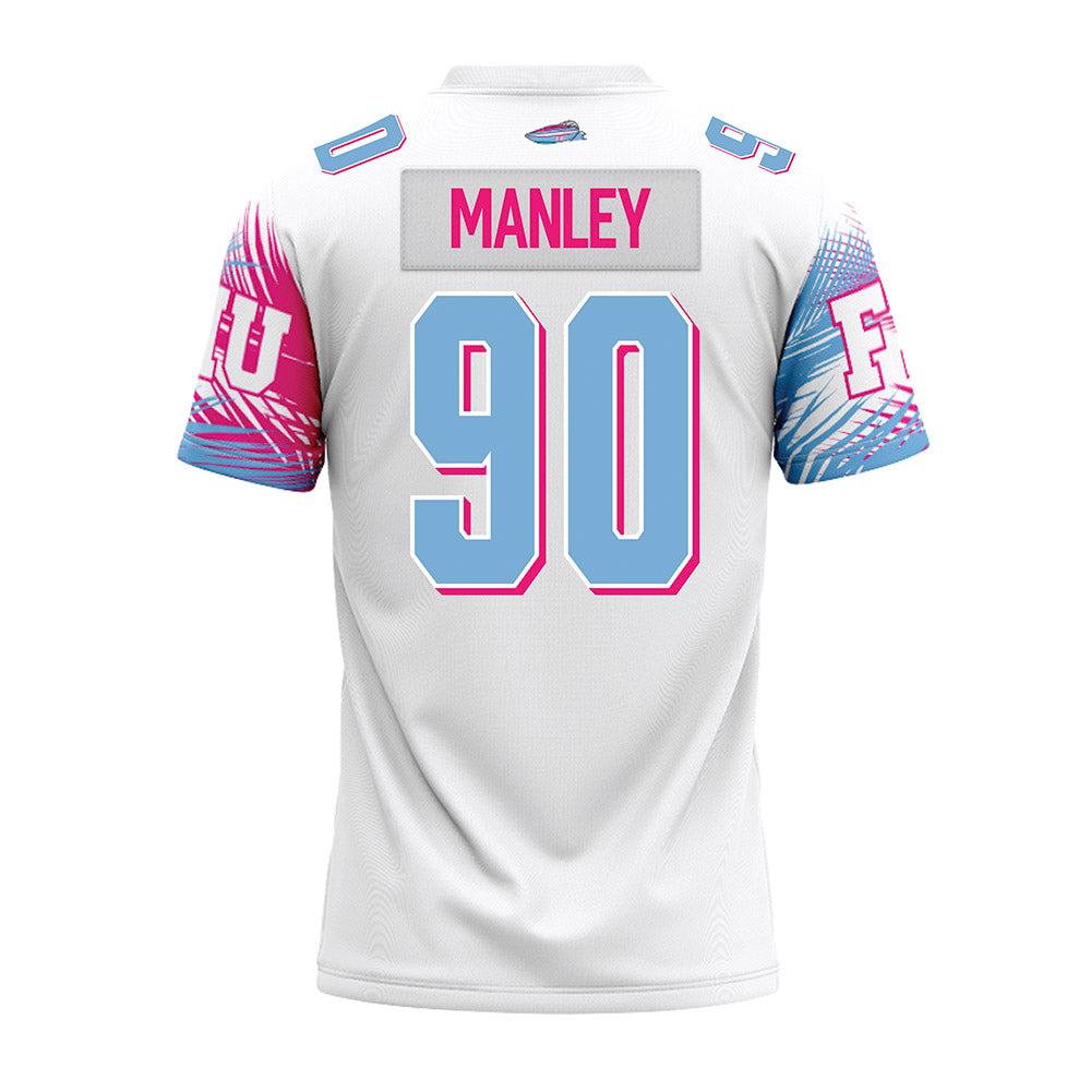 FIU - NCAA Football : Kinnick Manley - Vice White Premium Football Jersey-1