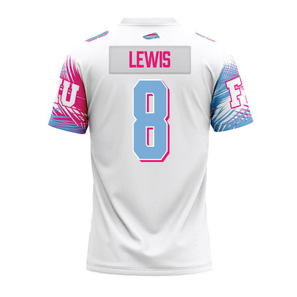 FIU - NCAA Football : Juju Lewis - Vice White Premium Football Jersey-1