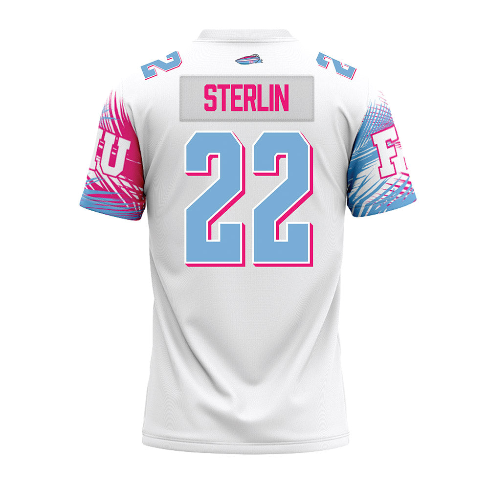 FIU - NCAA Football : Shamir Sterlin - Vice White Premium Football Jersey-1
