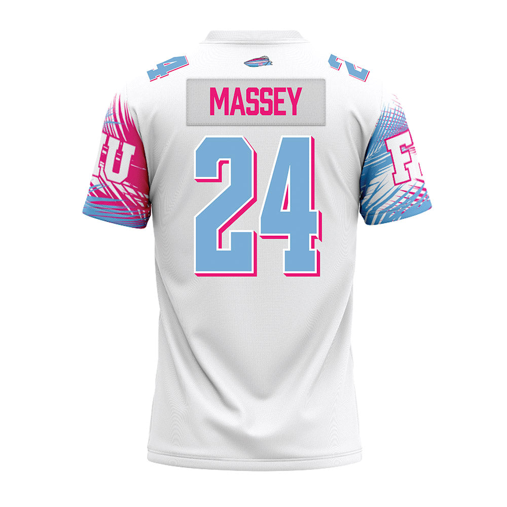 FIU - NCAA Football : King Massey - Vice White Premium Football Jersey-1