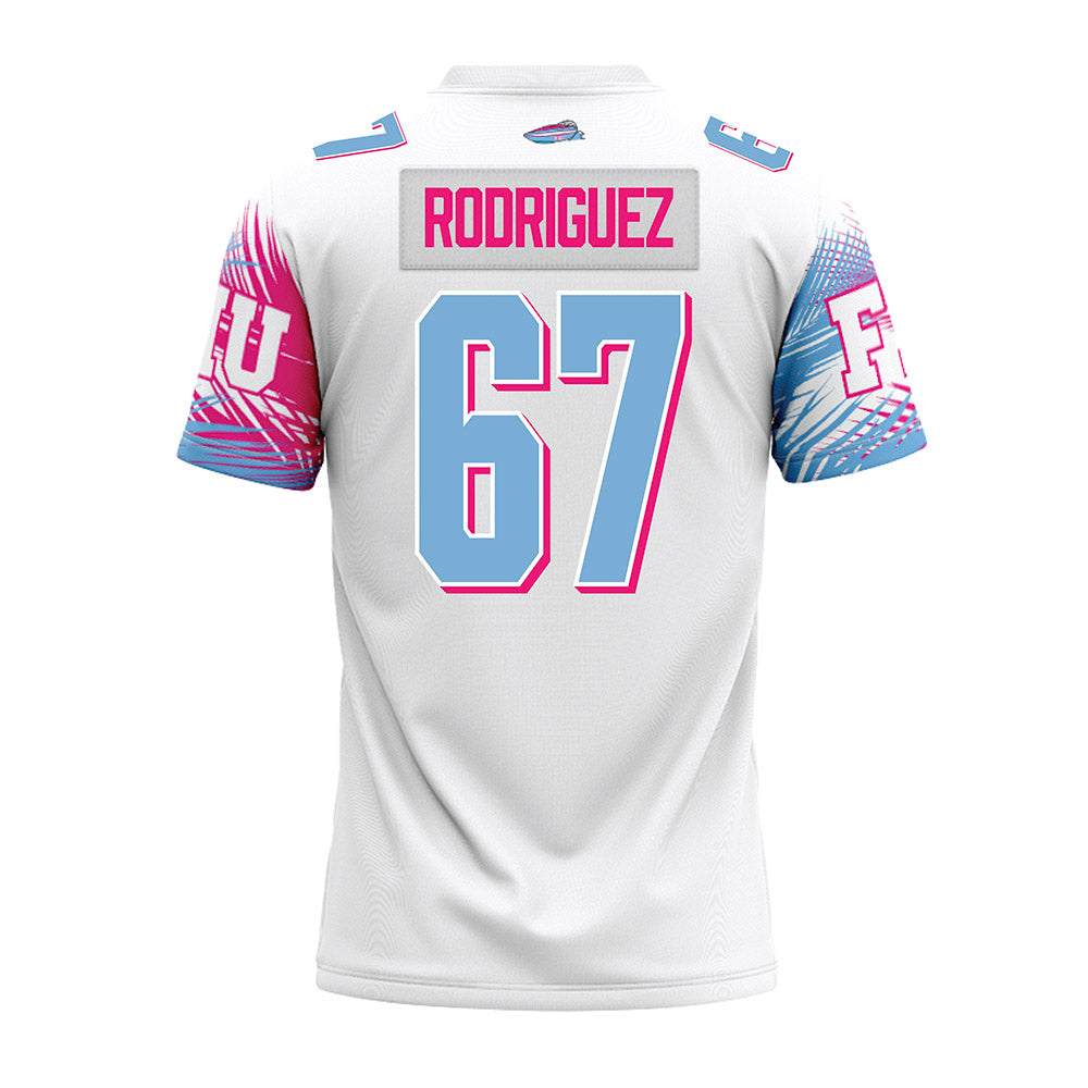 FIU - NCAA Football : Jon Rodriguez - Vice White Premium Football Jersey-1