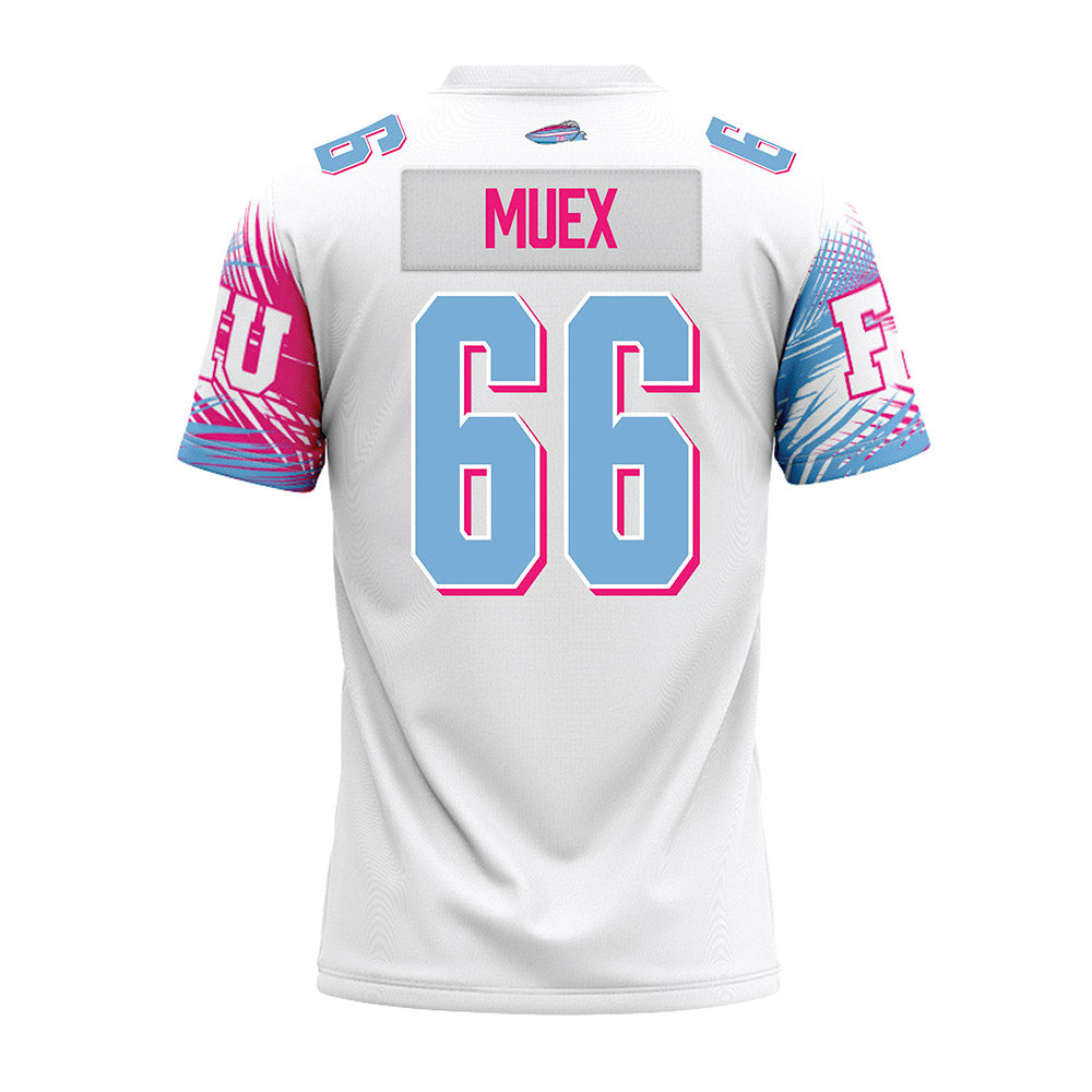 FIU - NCAA Football : Tk Muex - Vice White Premium Football Jersey-1