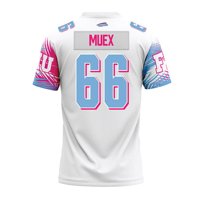 FIU - NCAA Football : Tk Muex - Vice White Premium Football Jersey-1