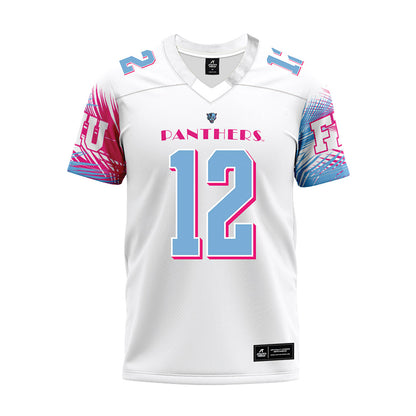 FIU - NCAA Football : Websley Etienne - Vice White Premium Football Jersey-0