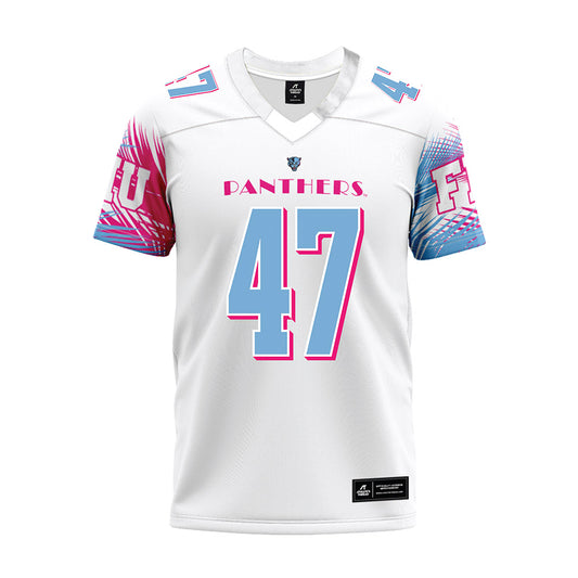 FIU - NCAA Football : Justin Wood - Vice White Premium Football Jersey-0