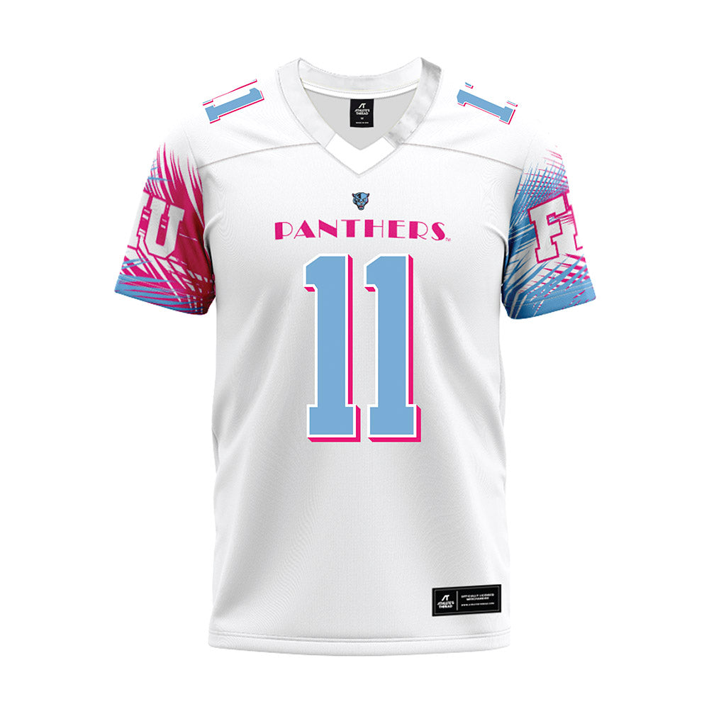 FIU - NCAA Football : Percy Courtney - Vice White Premium Football Jersey-0