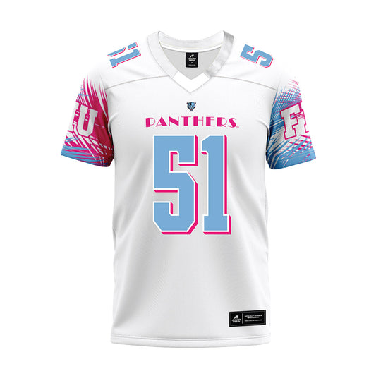 FIU - NCAA Football : Zaire Flournoy - Vice White Premium Football Jersey-0