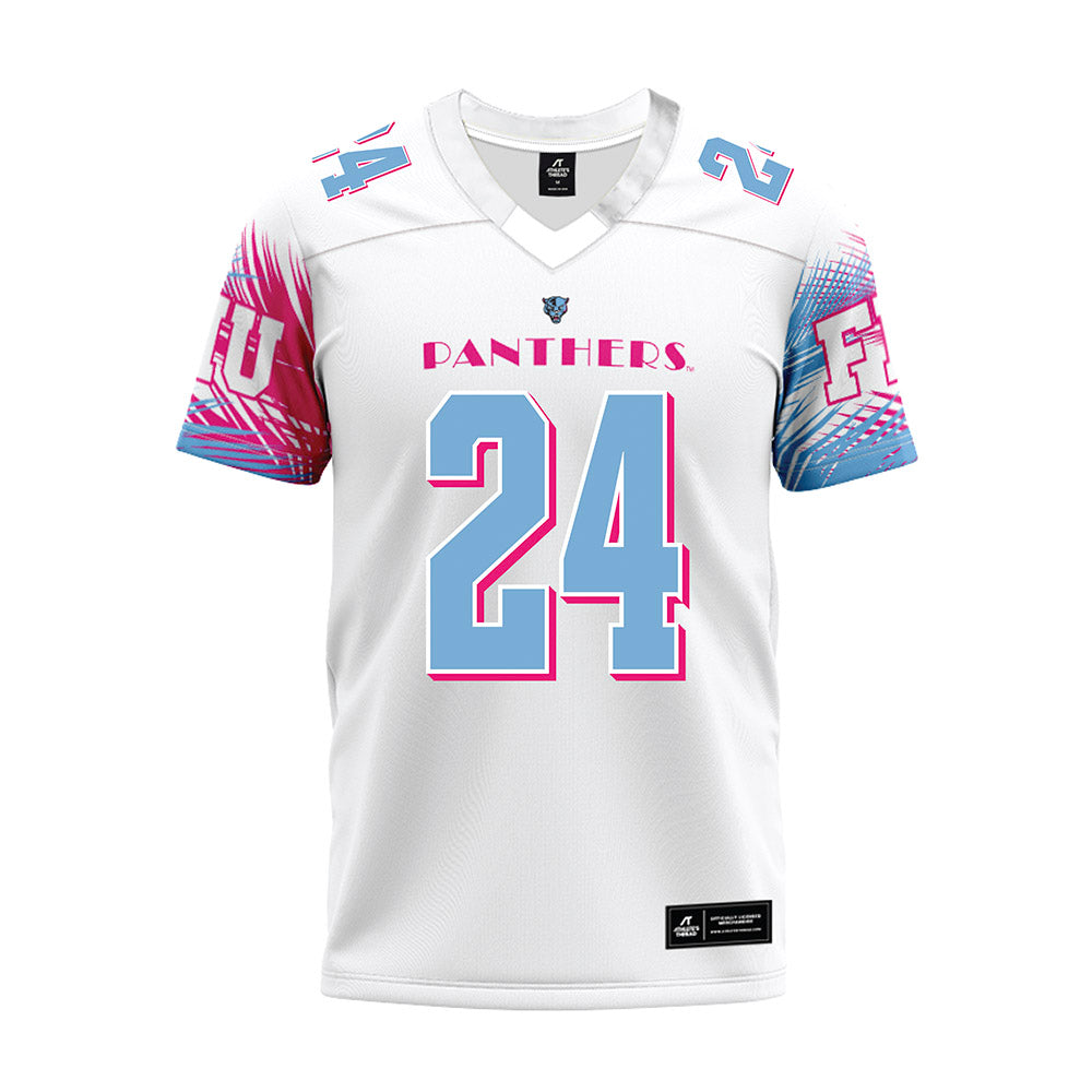 FIU - NCAA Football : King Massey - Vice White Premium Football Jersey-0