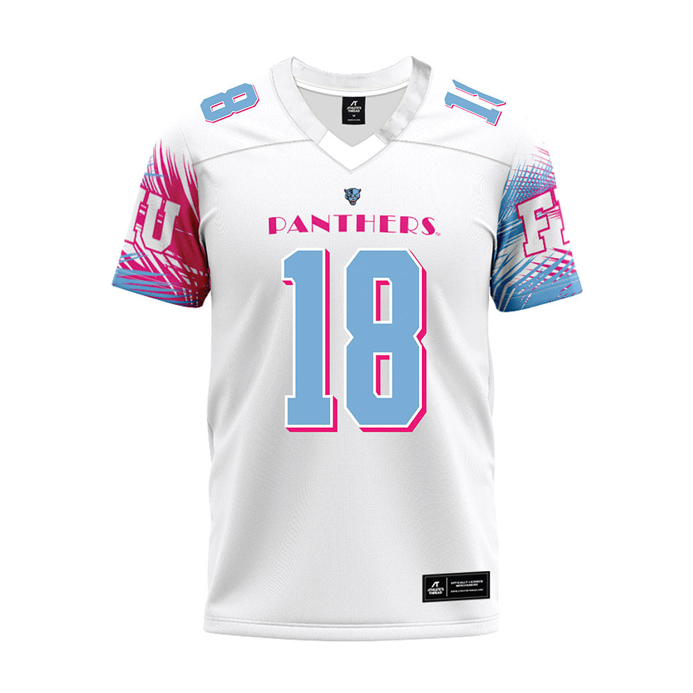 FIU - NCAA Football : Joseph Stone jr - Vice White Premium Football Jersey-0