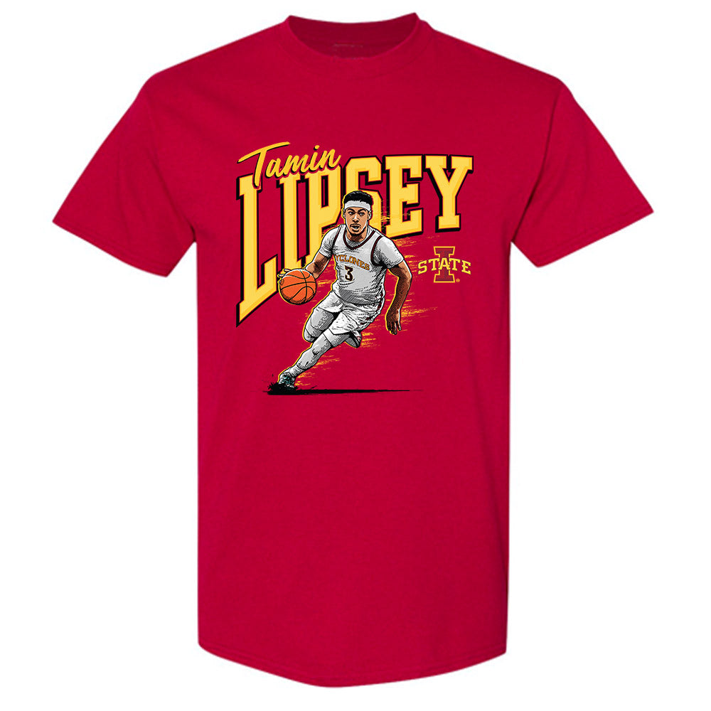 Iowa State - NCAA Men's Basketball : Tamin Lipsey - Individual Caricature T-Shirt-0