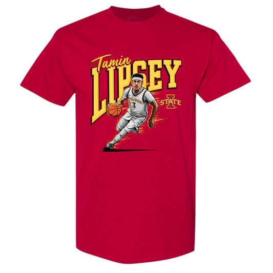 Iowa State - NCAA Men's Basketball : Tamin Lipsey - Individual Caricature T-Shirt-0