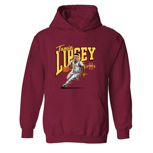 Iowa State - NCAA Men's Basketball : Tamin Lipsey - Individual Caricature Hooded Sweatshirt-0