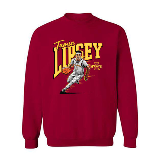 Iowa State - NCAA Men's Basketball : Tamin Lipsey - Individual Caricature Crewneck Sweatshirt-0