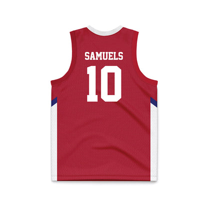 American - NCAA Men's Basketball : Adrian Samuels - Red Basketball Jersey-1