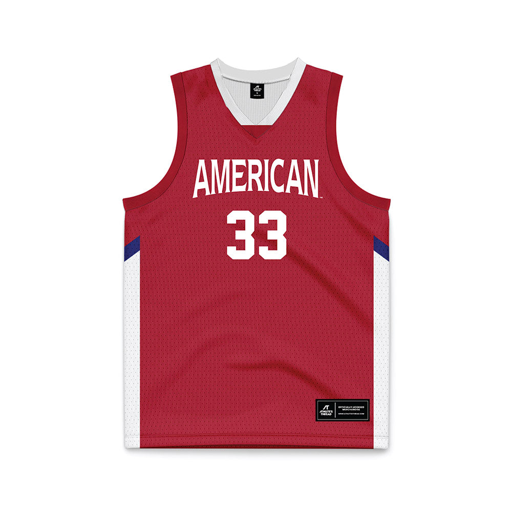 American - NCAA Men's Basketball : Matt Mayock - Red Basketball Jersey-0
