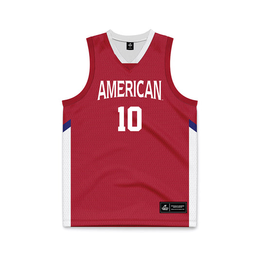 American - NCAA Men's Basketball : Adrian Samuels - Red Basketball Jersey-0