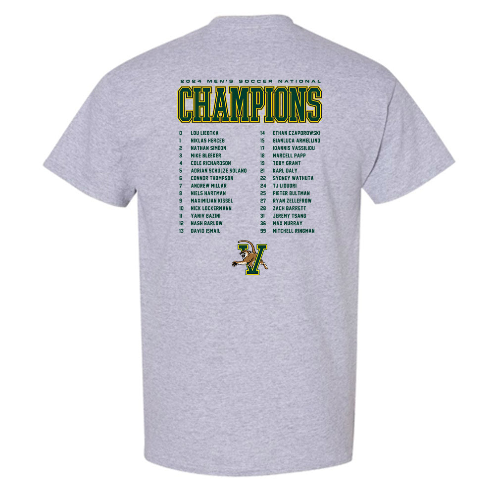UVM - NCAA Men's Soccer : - National Champs Roster T-Shirt-1
