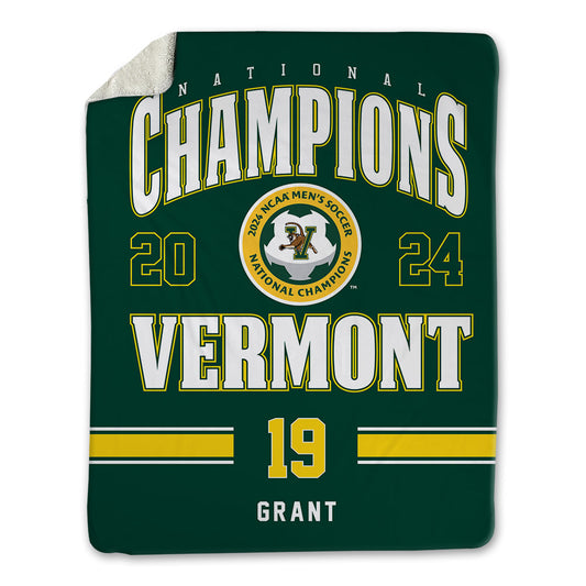 UVM - NCAA Men's Soccer : Toby Grant - National Champs Blanket-0