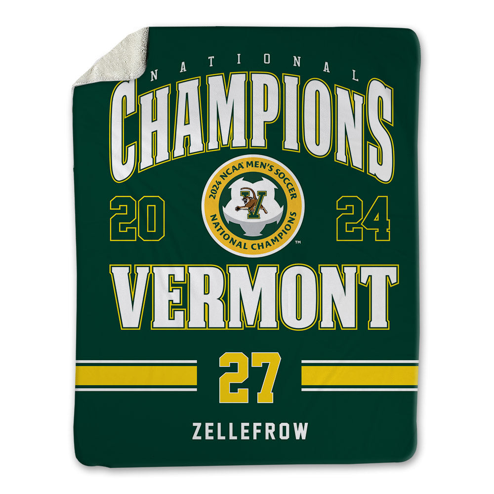 UVM - NCAA Men's Soccer : Ryan Zellefrow - National Champs Blanket-0