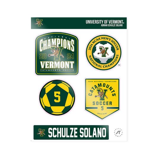 UVM - NCAA Men's Soccer : Adrian Schulze Solano - National Champs Sticker Sheet-0