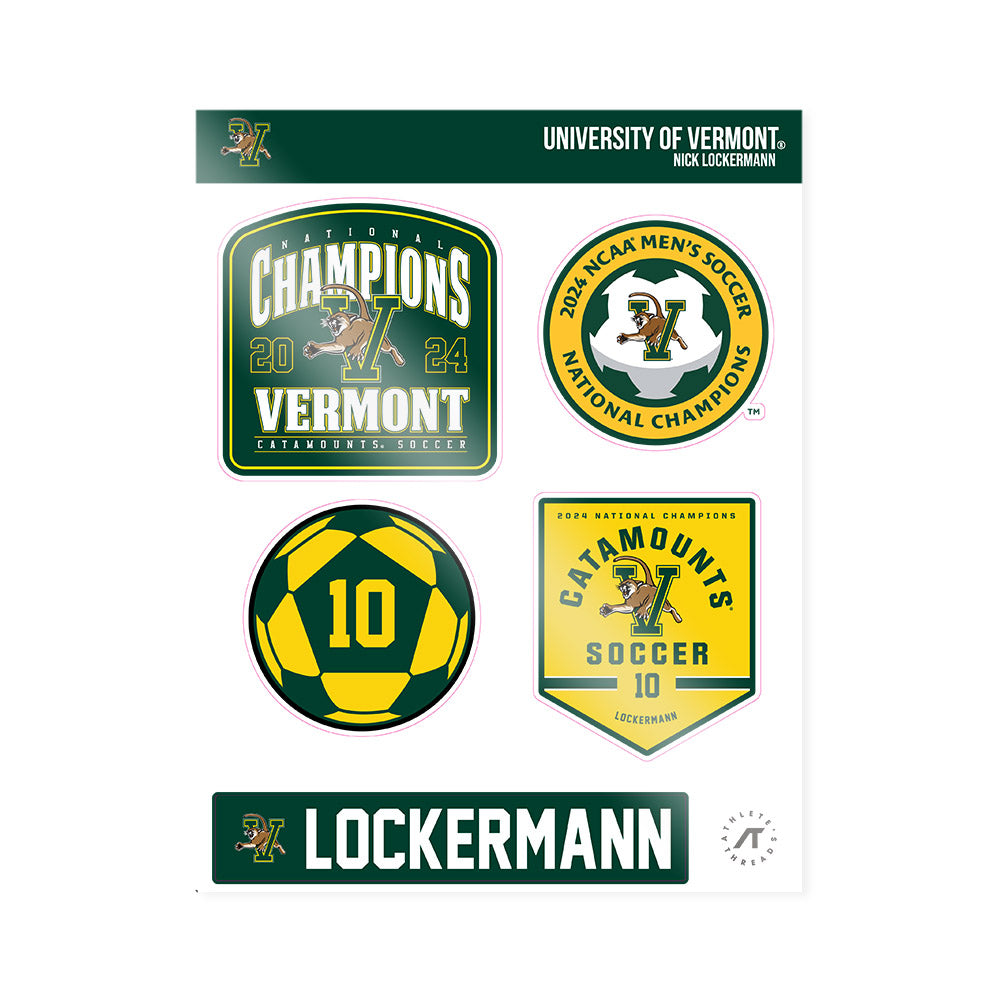UVM - NCAA Men's Soccer : Nick Lockermann - National Champs Sticker Sheet-0