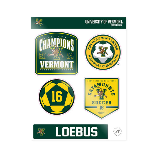 UVM - NCAA Men's Soccer : Nico Loebus - National Champs Sticker Sheet-0