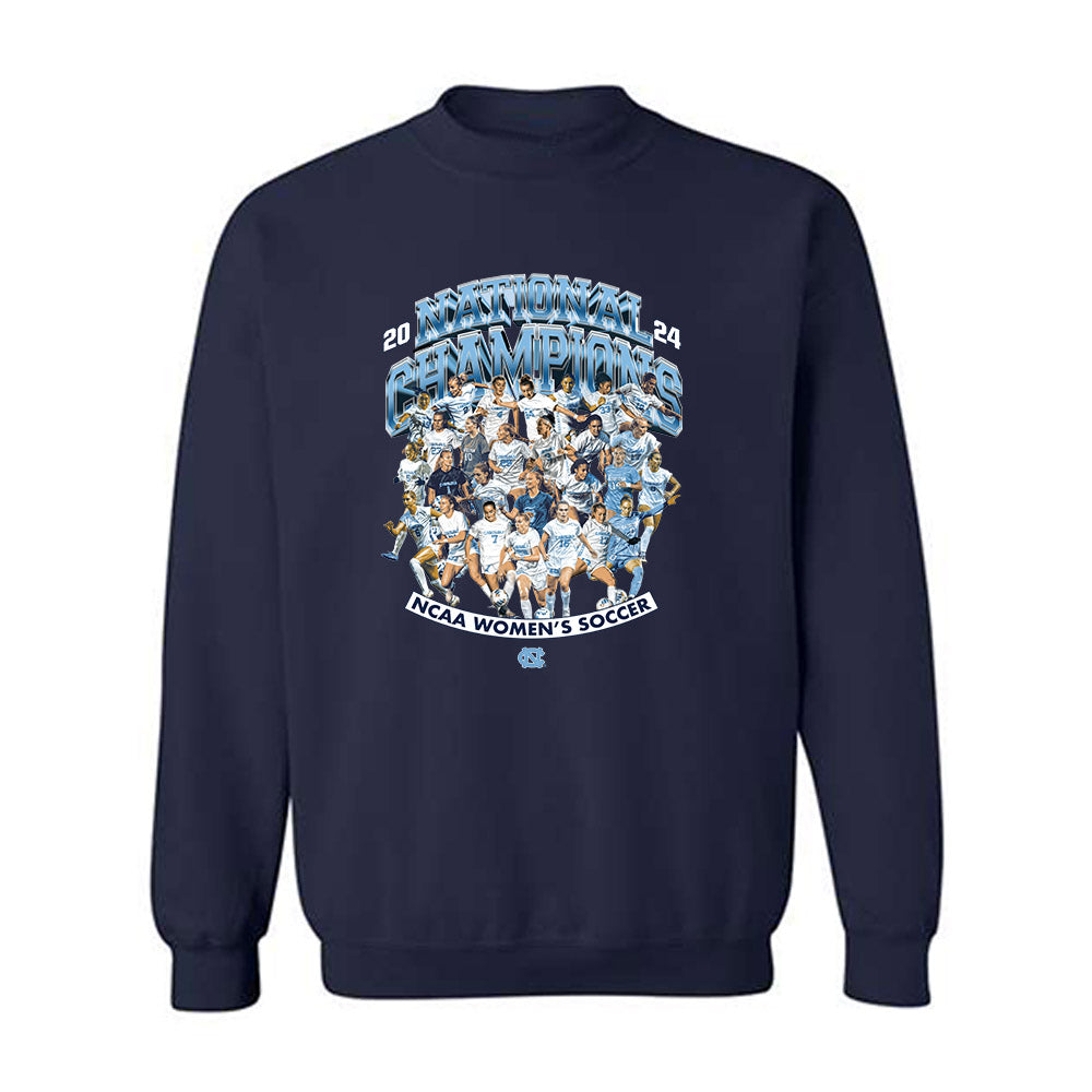 UNC - NCAA Women's Soccer : Kate Faasse - National Champs Team Collage Crewneck Sweatshirt-0