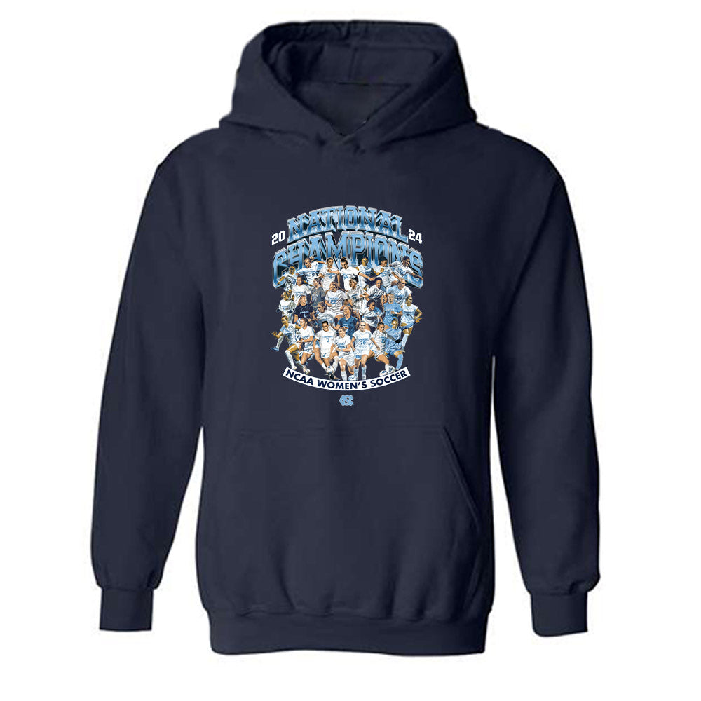 UNC - NCAA Women's Soccer : - National Champs Team Collage Hooded Sweatshirt-0