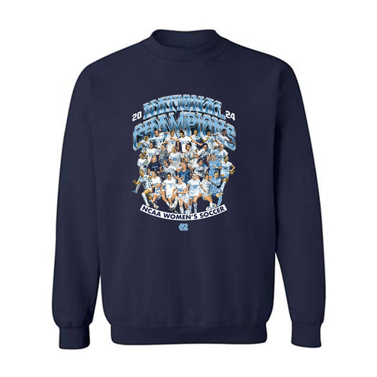 UNC - NCAA Women's Soccer : Caitlin Mara - National Champs Team Collage Crewneck Sweatshirt-0