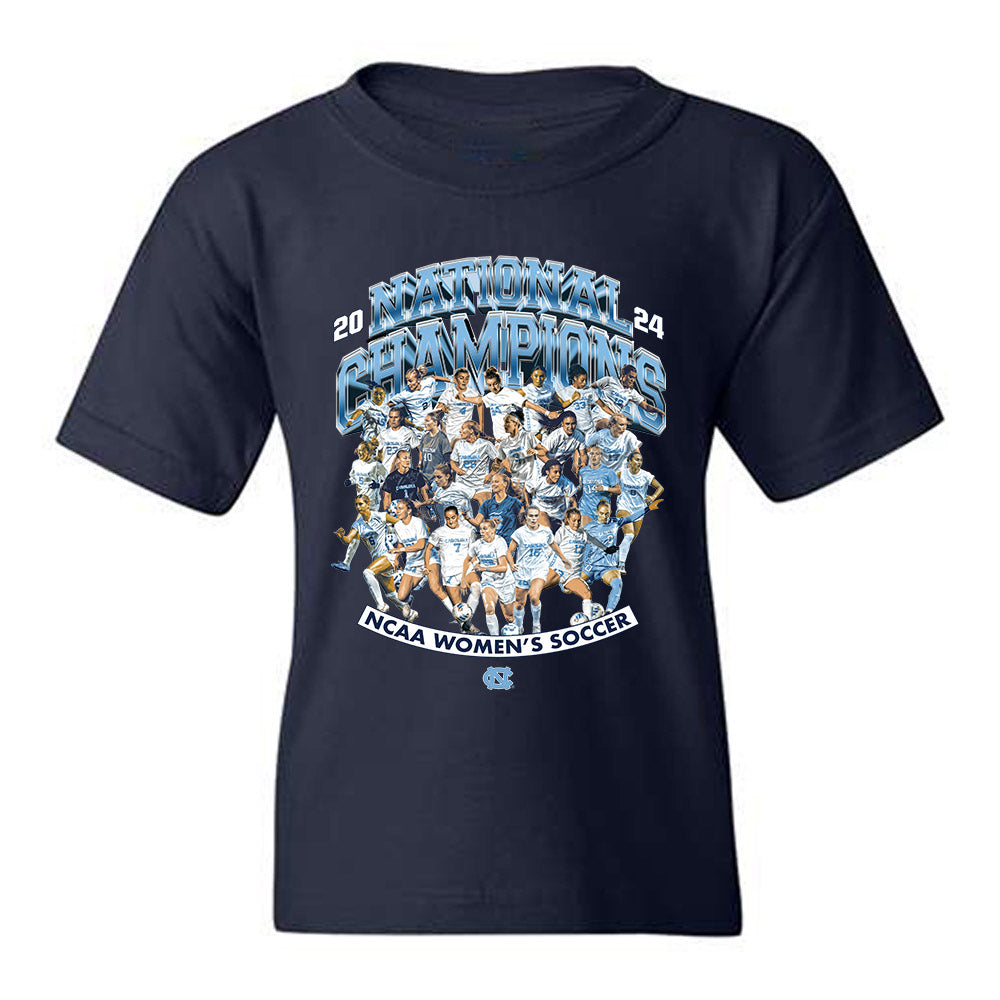 UNC - NCAA Women's Soccer : Kate Faasse - National Champs Team Collage Youth T-Shirt-0