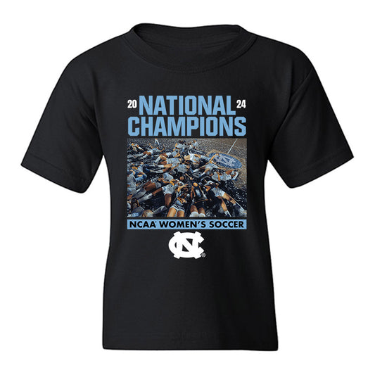 UNC - NCAA Women's Soccer : Caitlin Mara - Confetti Championship Youth T-Shirt-0