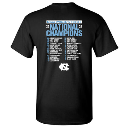 UNC - NCAA Women's Soccer : Kate Faasse - National Champs Roster Shirt T-Shirt-1
