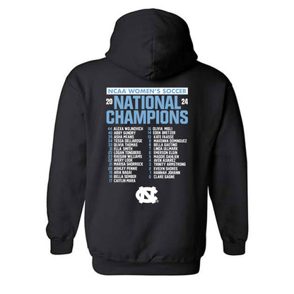 UNC - NCAA Women's Soccer : Kate Faasse - National Champs Roster Shirt Hooded Sweatshirt-1