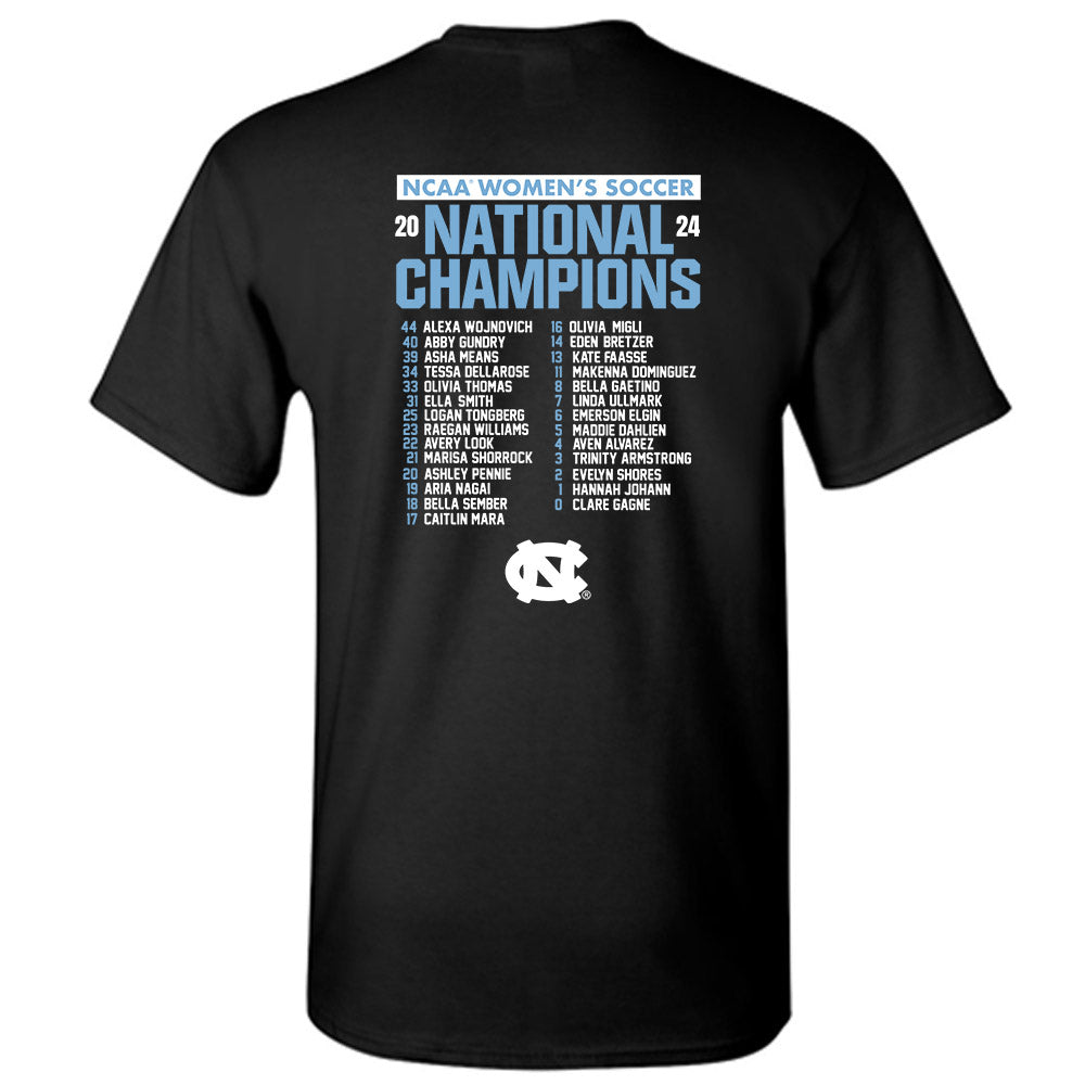 UNC - NCAA Women's Soccer : Emilie Maihs - National Champs Roster Shirt T-Shirt-1