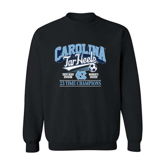 UNC - NCAA Women's Soccer : Asha Means - Vintage Black Championship Crewneck Sweatshirt-0