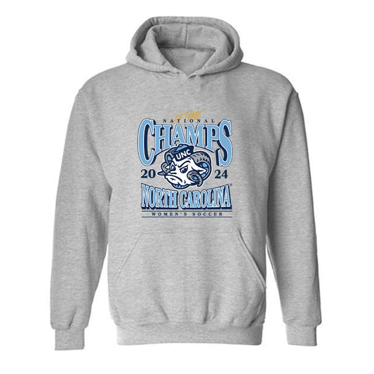 UNC - NCAA Women's Soccer : Logan Tongberg - Vintage Gray Championship Hooded Sweatshirt-0