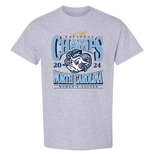 UNC - NCAA Women's Soccer : Marisa Shorrock - Vintage Gray Championship T-Shirt-0