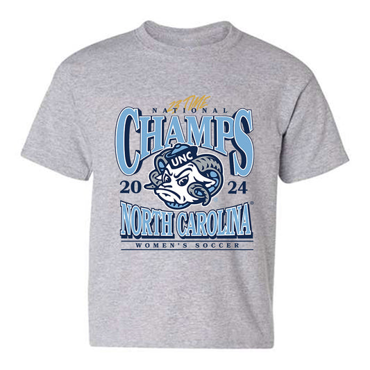 UNC - NCAA Women's Soccer : Riley Kennedy - Vintage Gray Championship Youth T-Shirt-0