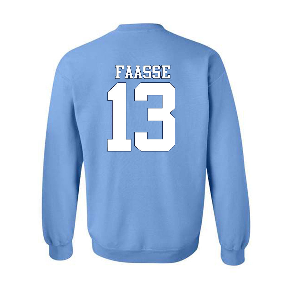 UNC - NCAA Women's Soccer : Kate Faasse - Vintage Carolina Blue Championship Crewneck Sweatshirt-1