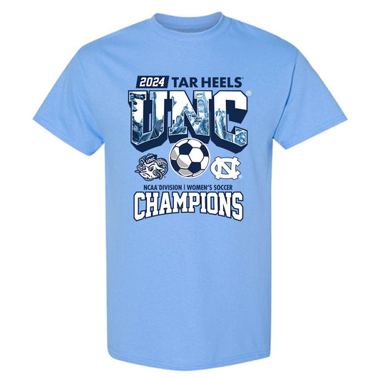 UNC - NCAA Women's Soccer : abby gundry - Vintage Carolina Blue Championship T-Shirt-0