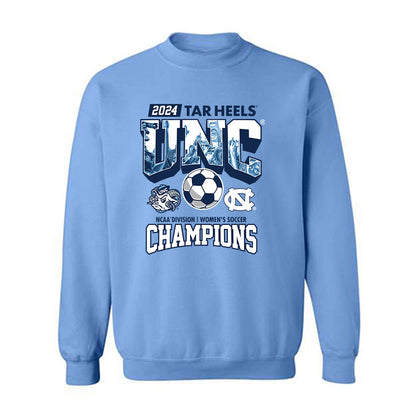UNC - NCAA Women's Soccer : Emilie Maihs - Vintage Carolina Blue Championship Crewneck Sweatshirt-0